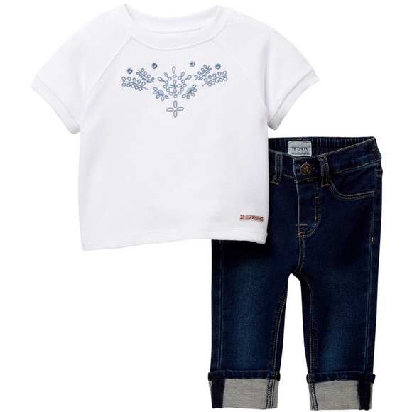 NWT HUDSON Jeans Embroidered Set - Picture 1 of 4